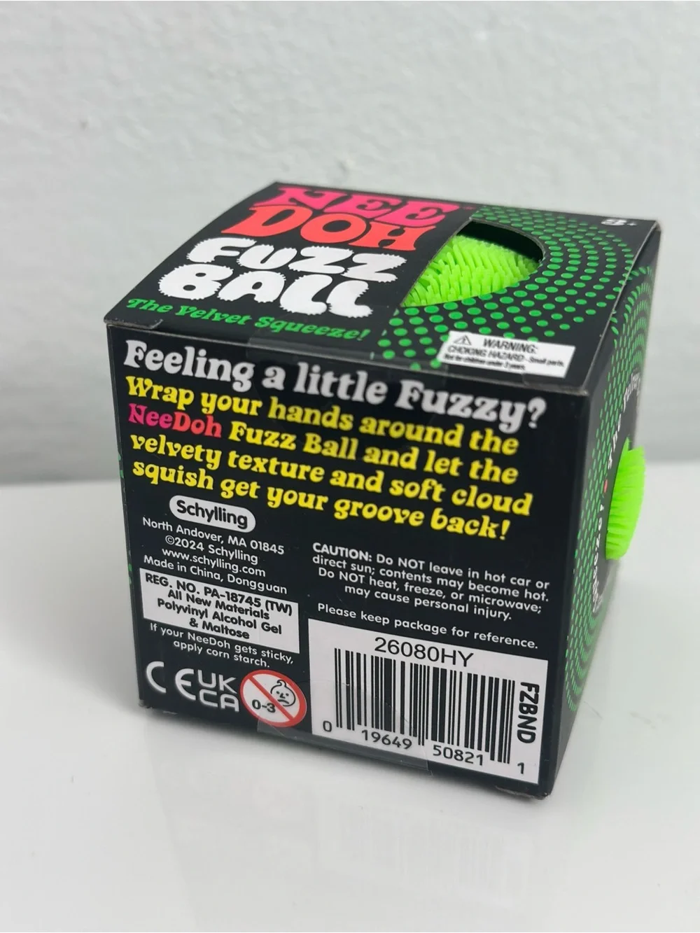 Authentic Schylling NeedohFuzz Ball Kids Toy - Neon Green